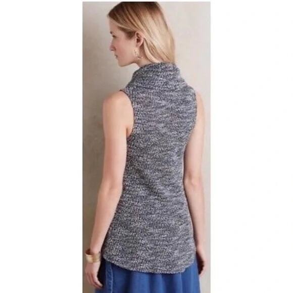 Anthropologie Sleeveless Cowl Neck Knit Tank Top Sleeveless  Gray - Picture 2 of 8